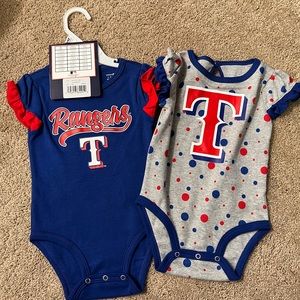 Texas Rangers MLB onesies 2 Piece size 6-9 months girls